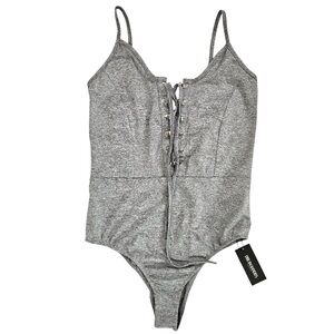 Dream Bandits Australia Hearts On Fire Bodysuit Lace Up Gray S Small